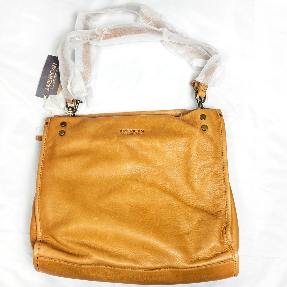 American Leather Co Lenox Triple Entry Structured Satchel Quiet Luxury NWT
